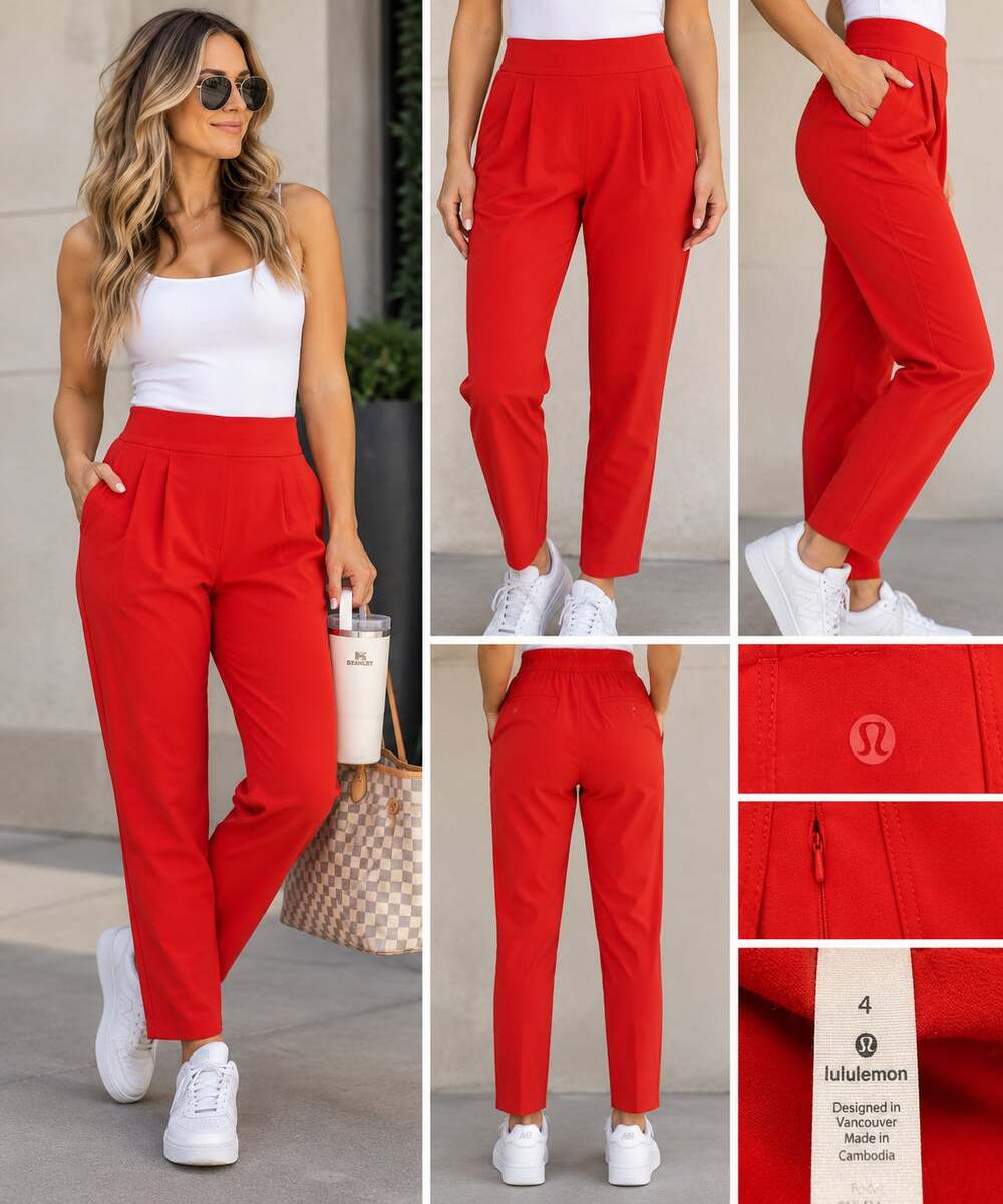 Lululemon Your True Trouser High Rise Pant Carnation Red Size 4
